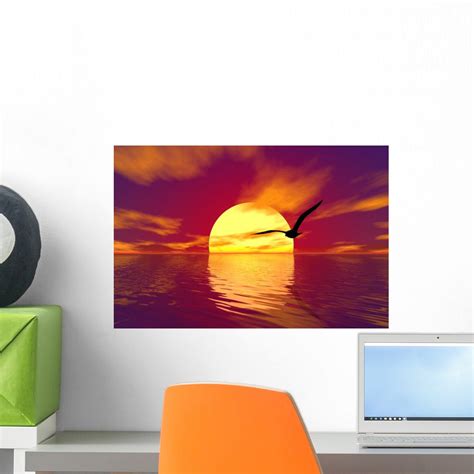 Ocean And Sunset Wall Mural By Wallmonkeys Peel And Stick Graphic 18