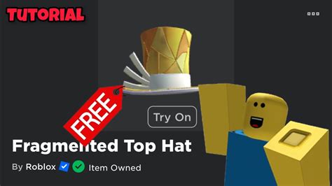 Get The Fragmented Top Hat For Free Tutorial Youtube