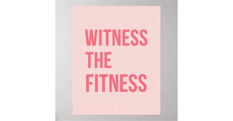 Witness The Fitness Exercise Quote Pink Poster Uk