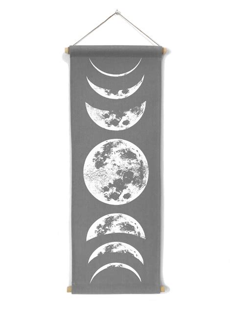 Moon Phases Tapestry Moon Phases Wall Art Lunar Phases Wall Etsy
