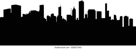 Illinois City Skyline Silhouette Illustration High Stock Vector