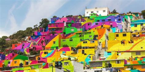 This Village Gets A Colorful Makeover Rainbow Homes In Mexico