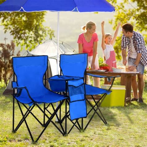 Portable Folding Picnic Double Chair Wumbrella Table Cooler Beach Camping Chair 1 Unit Kroger