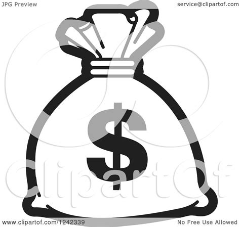 Exceeds federal reserve standards for security, available in various sizes. Clipart of a Black and White Money Bag with a Dollar ...