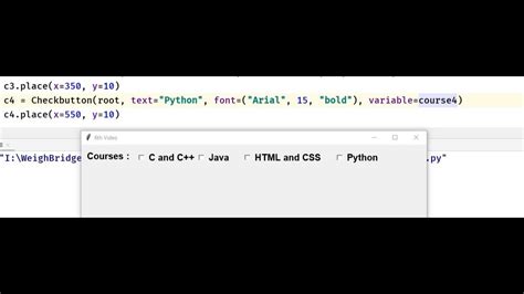 Checkbutton Of Python Tkinter Youtube