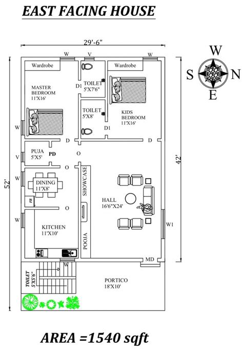 2 Bhk House Plan Drawings East Facing ~ Barron Figure