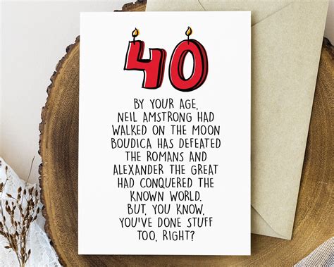 Funny 40th Birthday Card Printable 40th Birthday T For Men Or Women Turning 40 Card For
