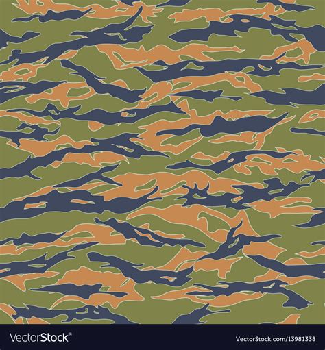 Ecuador Tiger Stripe Camouflage Seamless Patterns Vector Image