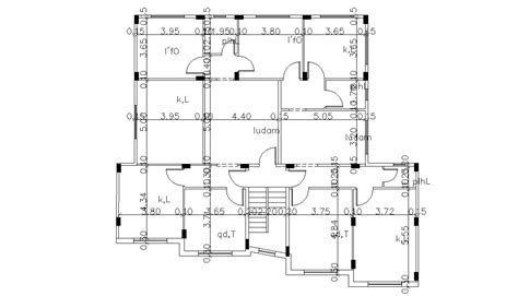 House Layout Plan And Column Structure Cad Drawing Details Dwg File