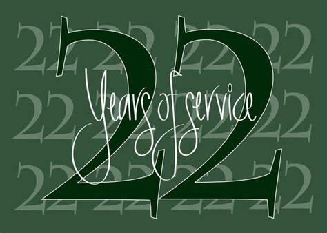 Hand Lettered Business Employee Anniversary 22 Years Of Service Card