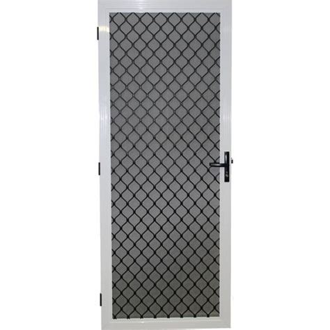 2032 X 813 X 19mm Barrier Door Aluminium Metric Grille White Bunnings