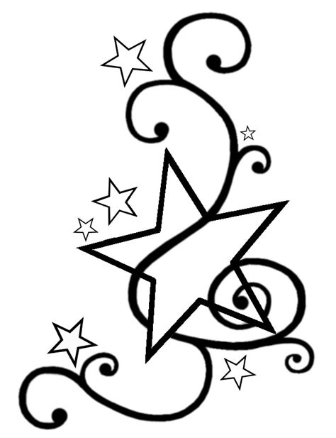 Swirly Star Tattoo Design Template By Darkhaiiro Deviantart