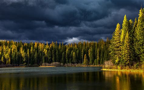 Download Wallpapers Autumn Sunset Forest Mountain Landscape Lake