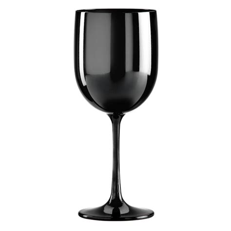 24 x PLASTIC WIJNGLAZEN 48cl ZWART (PC) Onbreekbaar Tropic Reeks