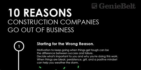 10 Reasons Construction Companies Go Out Of Business Infographic