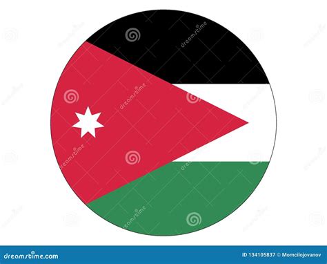 Round Flag Of Jordan Stock Vector Illustration Of Canadas 134105837