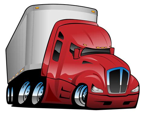 Semi Truck With Trailer Cartoon Vector Illustration 373263 Vector Art