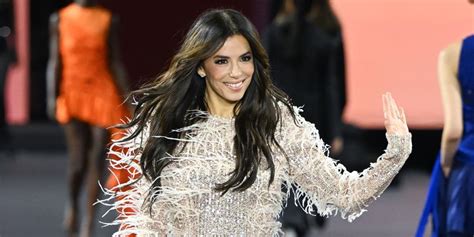 Eva Longoria Walks The Runway In Paris Wearing A Sequined Minidress