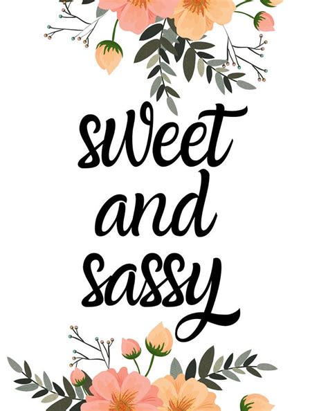 Sweet And Sassy Floral Wall Art Floral Word Art Nursery Etsy