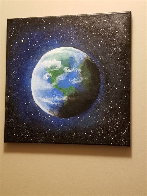 Planet Earth Acrylic Canvas Painting Planet Painting Canvas Painting