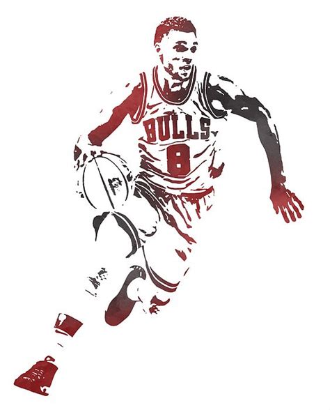 Zach Lavine Chicago Bulls Watercolor Strokes Pixel Art 1 By Joe