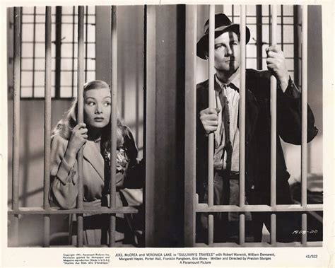 Sullivans Travels 1941 Photo Veronica Lake And Joel Mccrea Jail Scene Walterfilm