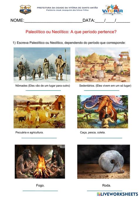 Atividades De Historia Periodo Paleolitico E Neolitico 4 Ano
