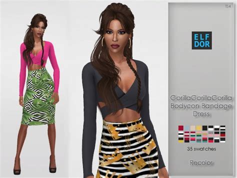 Elfdor Bodycon Bandage Dress Rc Sims 4 Downloads