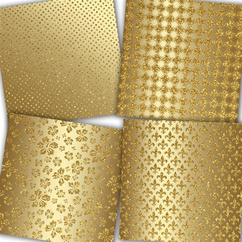 Gold Glitter Digital Paper Gold Glitter Patterns Etsy