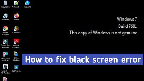 How To Fix Black Screen Error In Windows Youtube