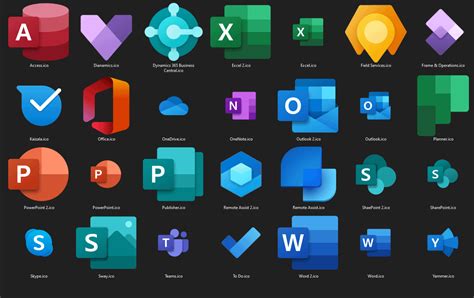 Fluent Design Icons Including Adobe Windows10