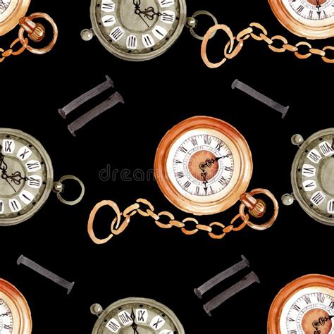Reloj De Bolsillo Viejo Del Reloj Del Vintage Sistema Del Ejemplo Del