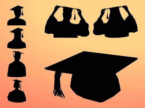 Graduation Silhouette Graphics Ai Vector Uidownload