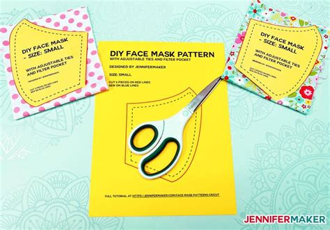 Print & cut cotton face mask pattern. Pin on Face mask