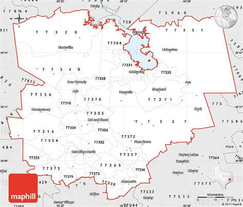 Silver Style Simple Map Of Zip Codes Starting With 773