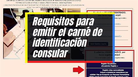 Emisión Del Carné De Identificación Consular Trámites Ecuador