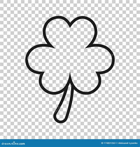 Three Leaf Clover Icon In Flat Style St Patricks Day Vector