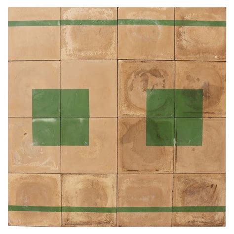 Reclaimed Green Marble Effect Cement Floor Tiles For Sale At 1stdibs