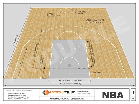 Basketball Half Court Dimensions Drawings Modutile