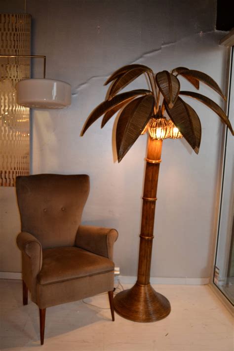 Modern floor lamp for living room bright lighting tall stand up lamp farmhouse rustic industrial gold tree floor lamps for bedrooms 【adjustable torch and reading lamp】horizontal 360 degrees rotating head is also 90 degrees adjustable in the vertical direction, which lights up the target area. 1970s Large Palm Tree Floor Lamp in Bamboo at 1stdibs