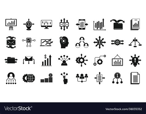 Restructuring Icons Set Simple Style Royalty Free Vector