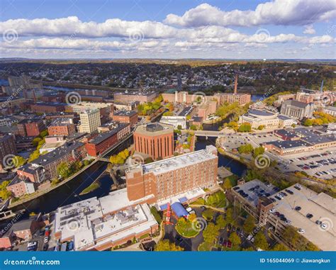 Lowell Downtown Aerial View Massachusetts Usa Stock Image Image Of