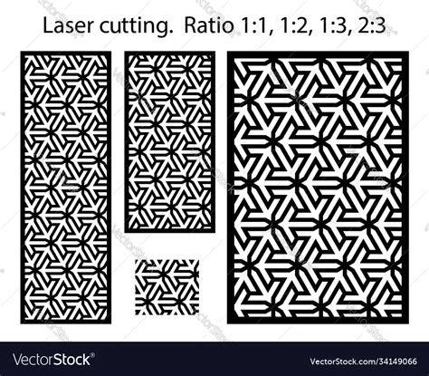 Geometric Laser Cutting Pattern Cnc Royalty Free Vector