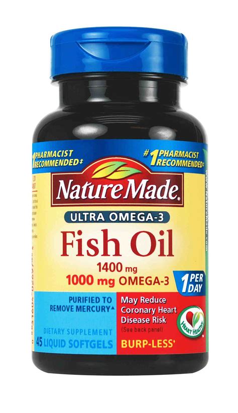 They can't be manufactured in the body. Nature Made Ultra Omega-3 Fish Oil 1400 mg, 45 Softgels