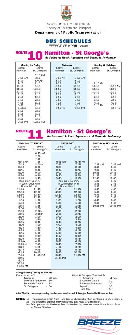 Bermuda Bus Schedule