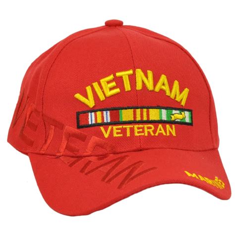 Us Vietnam Veteran Marines Marine Corps Red Adjustable Hat Cap Usmc