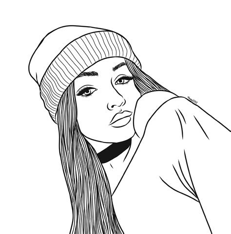 Tumblr Drawing Girl Free Download On Clipartmag