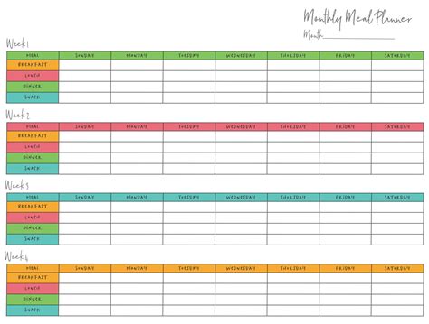 Monthly Meal Planning Free Printable Free Printable Meal Planner Vrogue
