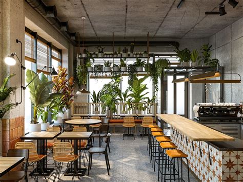 Samba cafe interior on Behance | Cafe interior design, Coffee shop interior design, Bistro interior