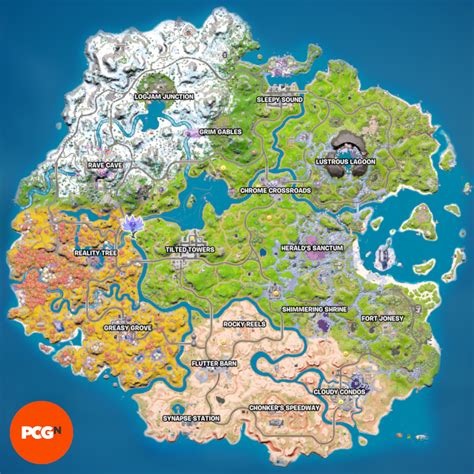 Fortnite Chapter 1 Map With Names